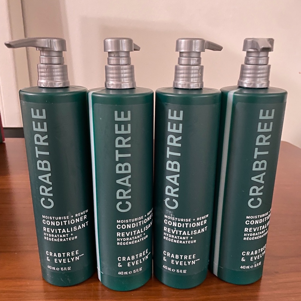 4 Crabtree & Evelyn Moisturise + Renew Conditioner Bottles 15 Oz / 443 M…